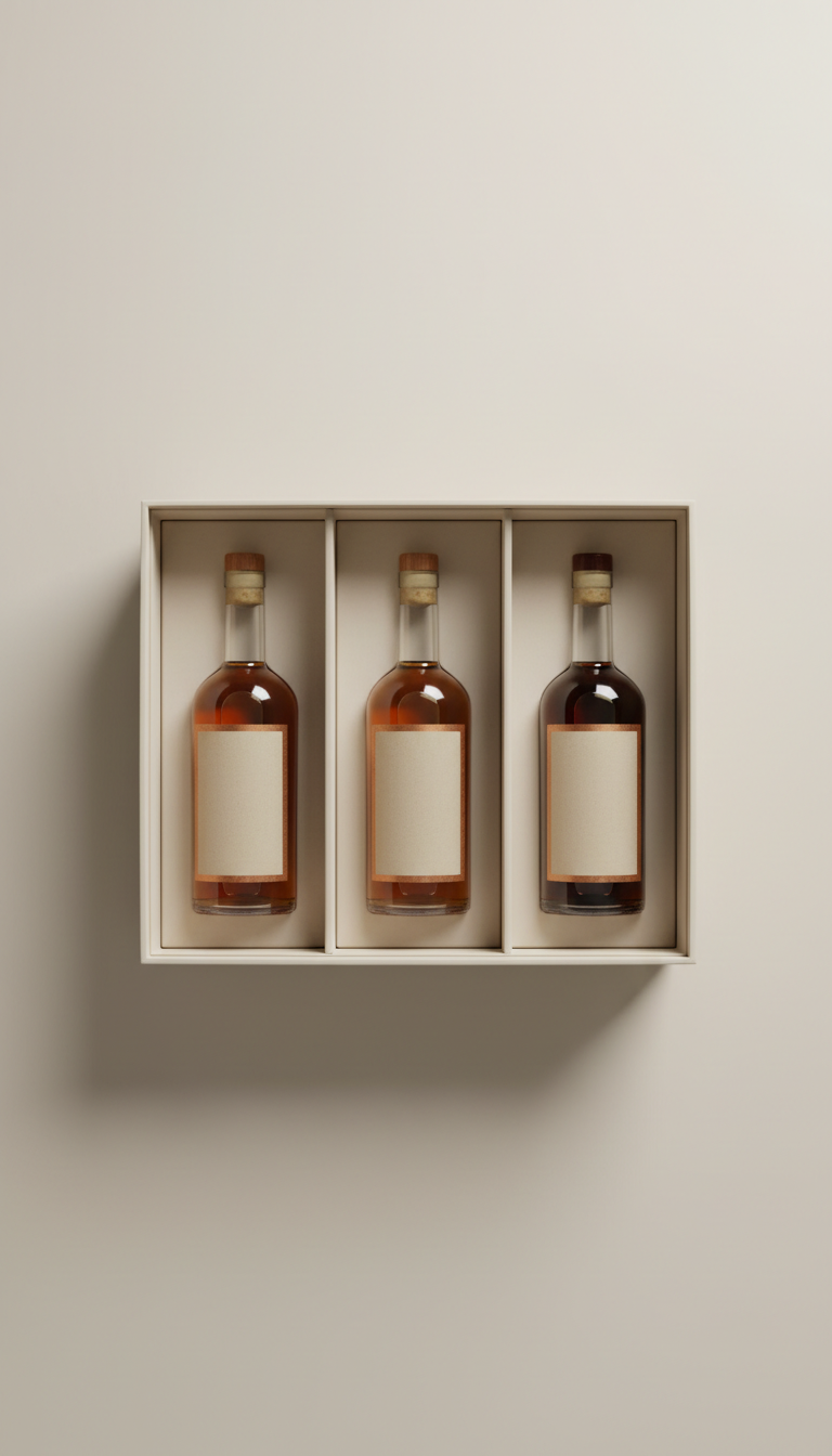 Coffret trio spiritueux rares édition bois Maison Molinet