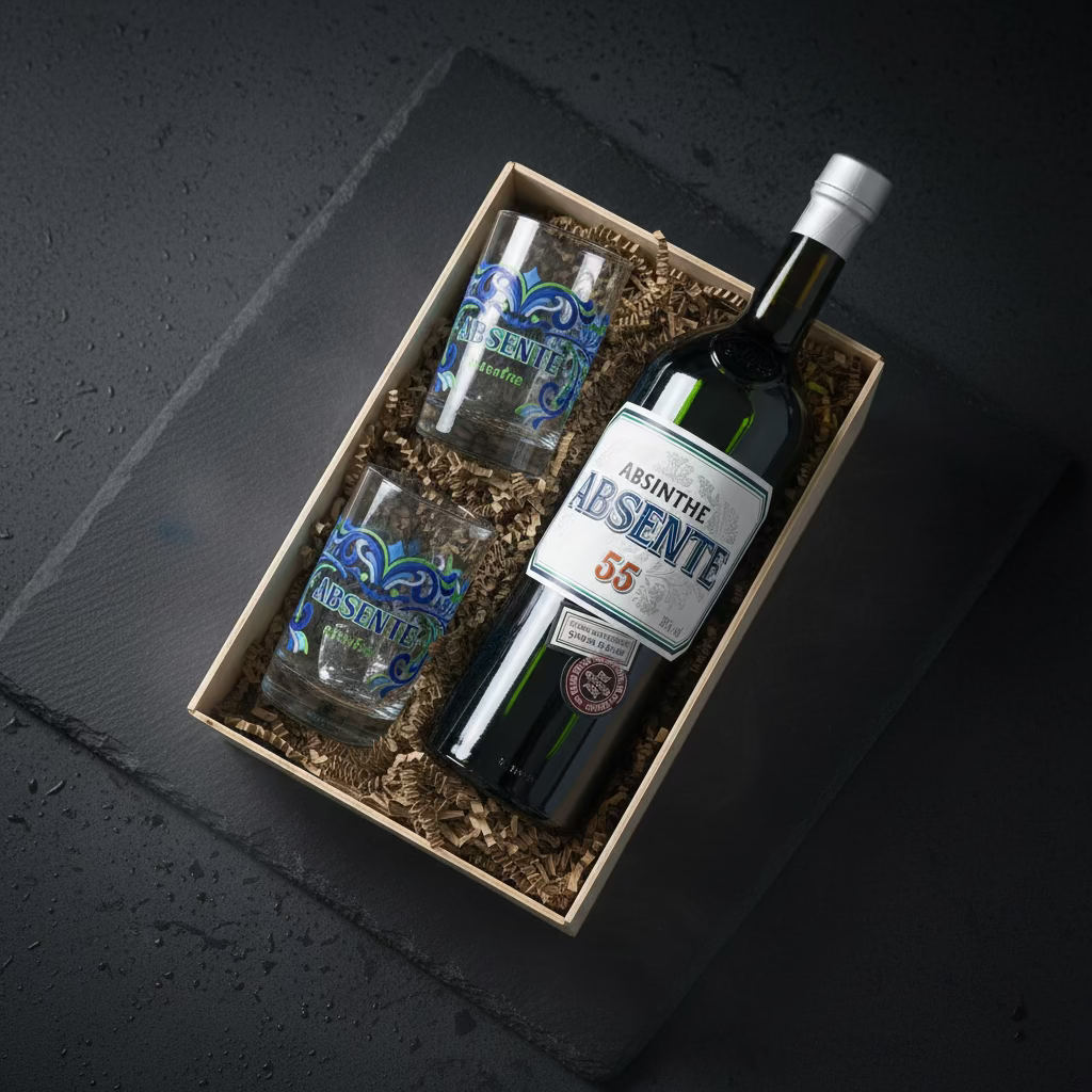 Coffret Découverte Absente 55° – 70 cl + 2 Verres Maison Molinet