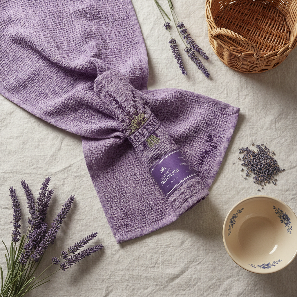 Torchon Brodé Violet Maison Molinet