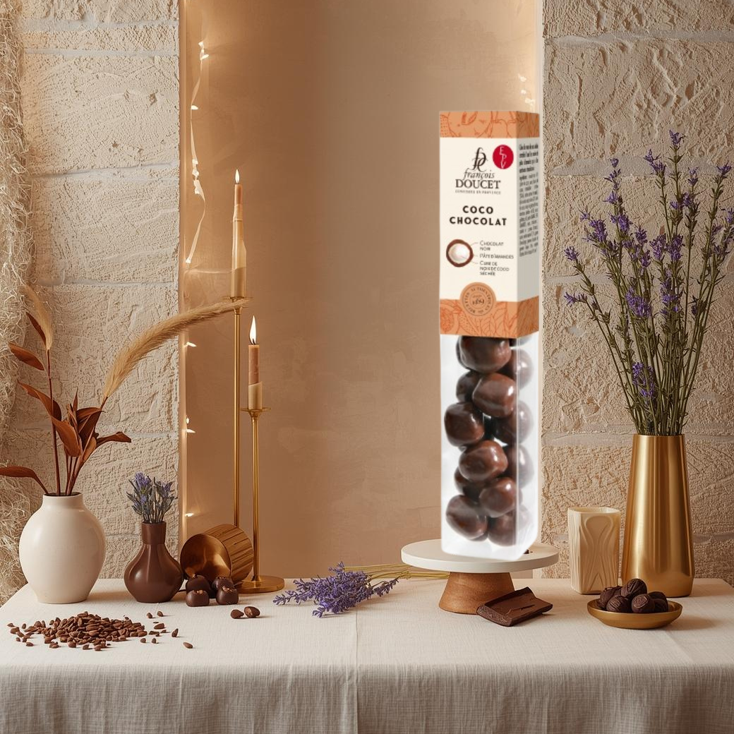 Coco Chocolat – Noix de coco, Pâte d’amandes & Chocolat noir Maison Molinet