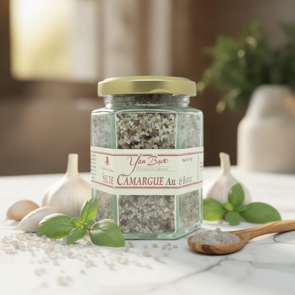 Sel de camargue ail basilic Maison Molinet