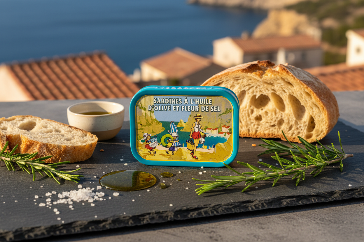 Sardines à l’huile d’olive vierge extra & fleur de sel – 115 g Maison Molinet