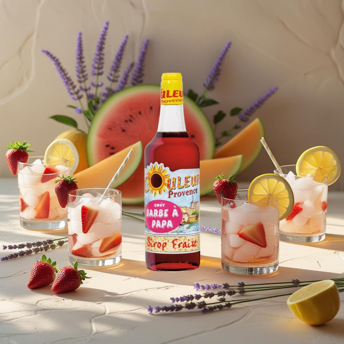 Sirop de Fraise Goût Barbe à Papa – 70 cl Maison Molinet