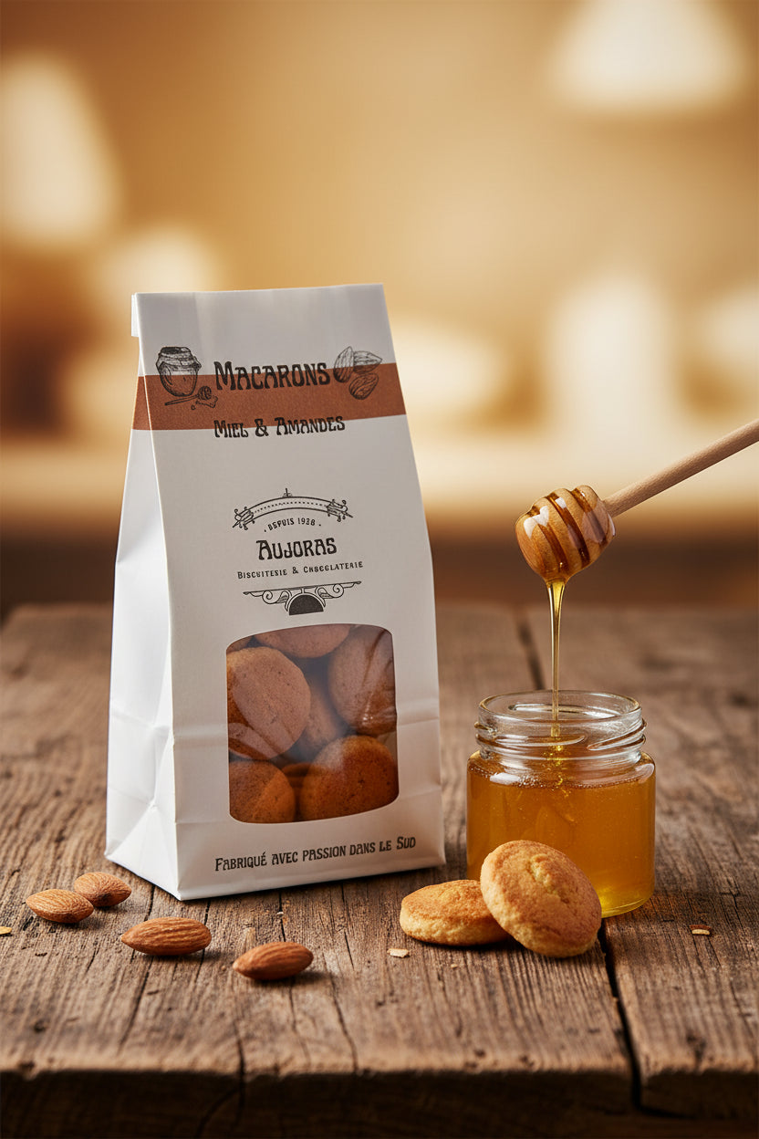 Macarons aux amandes & miel – 180 g Maison Molinet